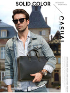 Cặp Công Sở Nam Nhiều Ngăn Bằng Da Nguyên Hạt Black Angel TUDA SBM408