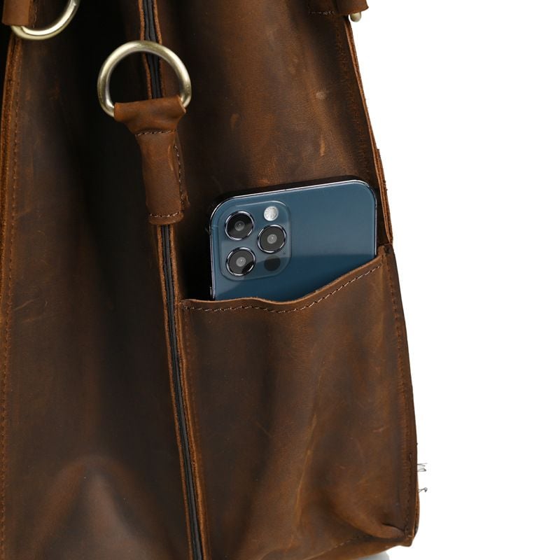 Cặp Da Công Sở Da Bò Sáp Italy Cao Cấp Đa Năng Kết Hợp Balo SBM390