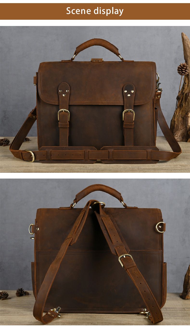 Cặp Da Công Sở Da Bò Sáp Italy Cao Cấp Đa Năng Kết Hợp Balo SBM390