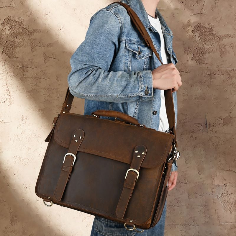 Cặp Da Công Sở Da Bò Sáp Italy Cao Cấp Đa Năng Kết Hợp Balo SBM390