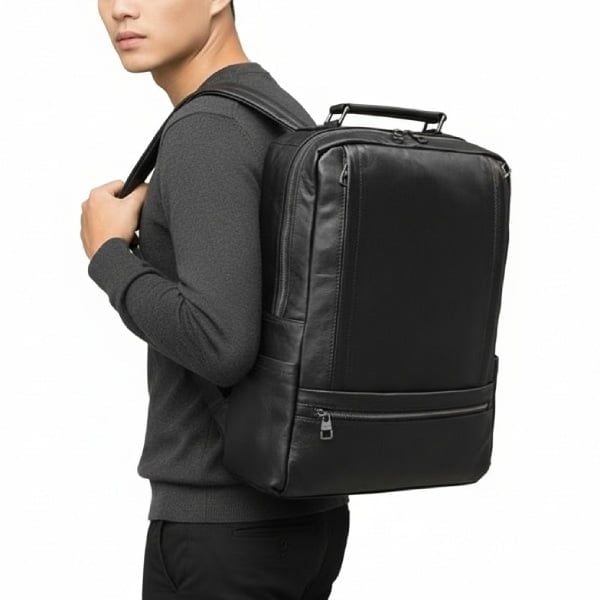 Balo Da Bò Thật VINTAGE Phong Cách Doanh Nhân Đa Chức Năng BPL329