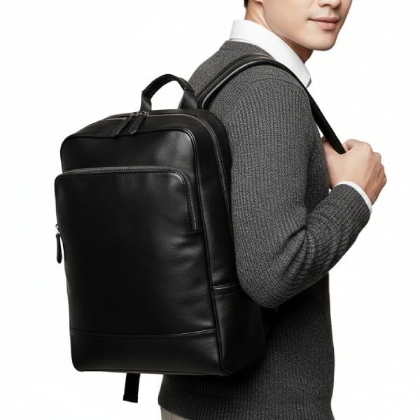 Balo Da Bò VEG Patina Ý Cao Cấp Đựng Laptop & Du Lịch Đa Chức Năng BPL381