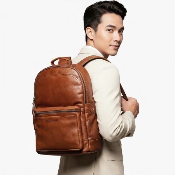 Balo Da Bò VEG Patina Đựng Laptop & Du Lịch Đa Chức Năng BPL316