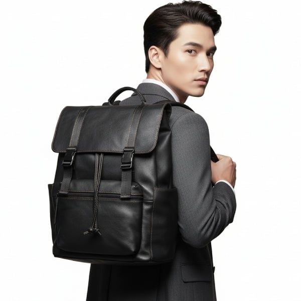 Balo Da Bò Thật VINTAGE Phong Cách Âu Mỹ Đa Chức Năng TUDA BPL385