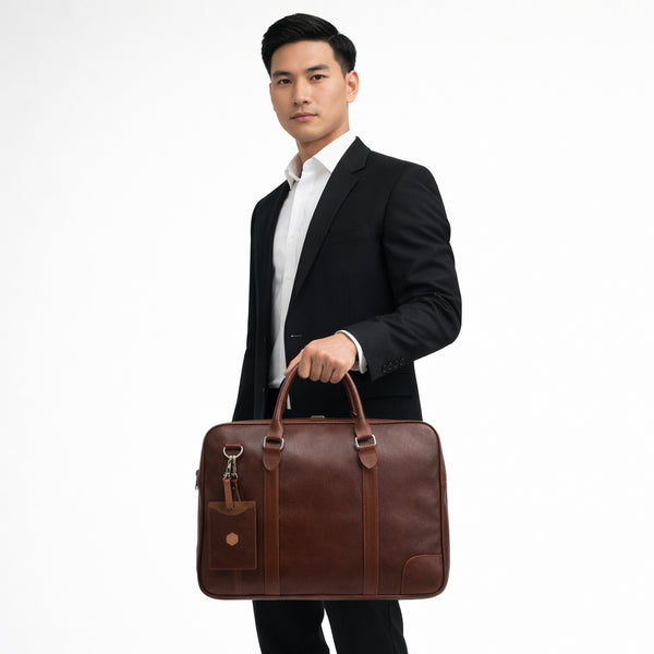 Cặp Xách Tay Da Bò VEG Italy Nhập Khẩu Đựng Laptop Bussiness Men TUDA SBM191